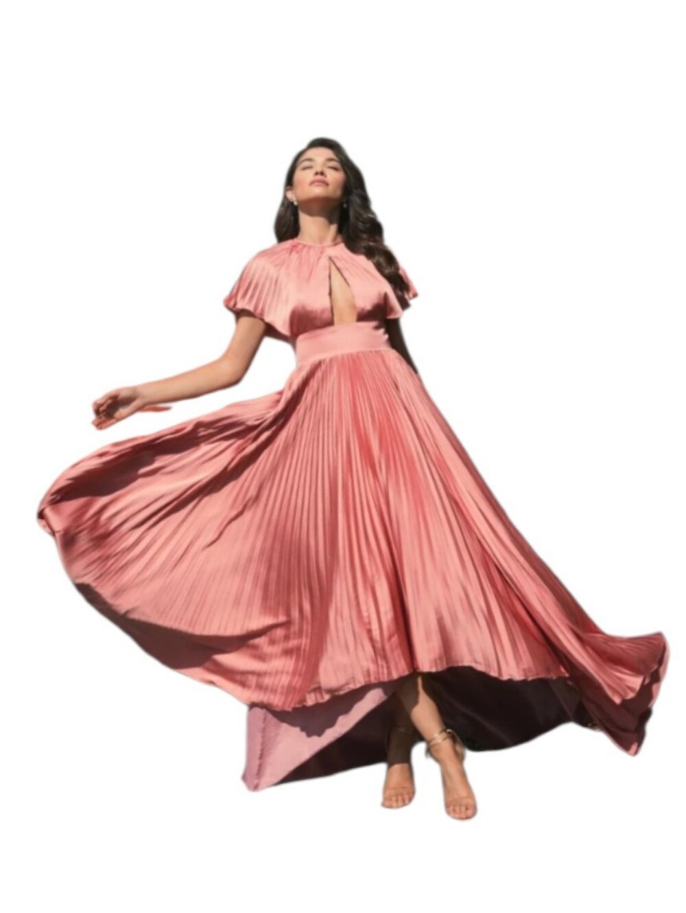 Ieena for Mac Duggal Dusty Rose High Low Gown NWT - Size 12